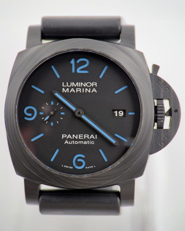 2021 Panerai Luminor Marina Carbotech 44MM Black Dial Rubber Strap (PAM01661)