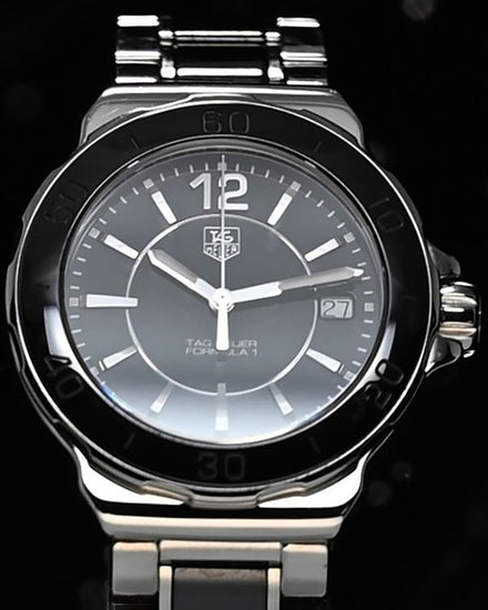 No Reserve - 2018 Tag Heuer Formula 1 Lady 34MM Quartz Black Dial Ceramic/Steel Bracelet (WAH1210.BA0859)
