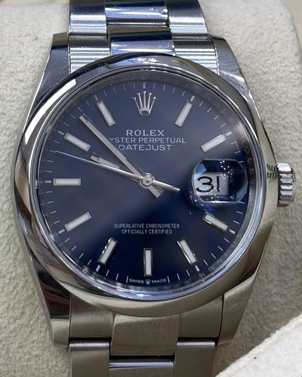 2021 Rolex Datejust 36MM Blue Dial Oyster Bracelet (126200)