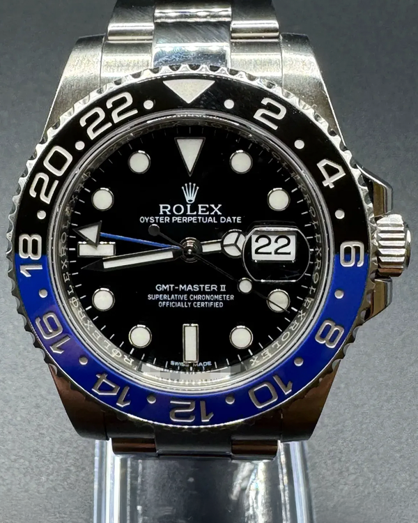 2015 Rolex GMT-Master II "Batman" 40MM Black Dial Oyster Bracelet (116710BLNR)