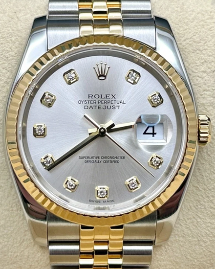 Rolex Datejust 36MM Silver Dial Two-Tone Super Jubilee Bracelet (116233)