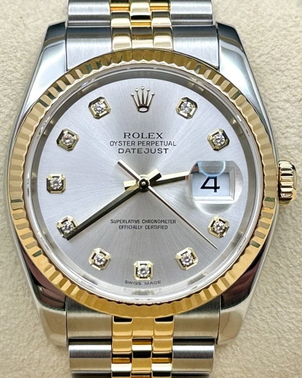 Rolex Datejust 36MM Silver Dial Two-Tone Super Jubilee Bracelet (116233)