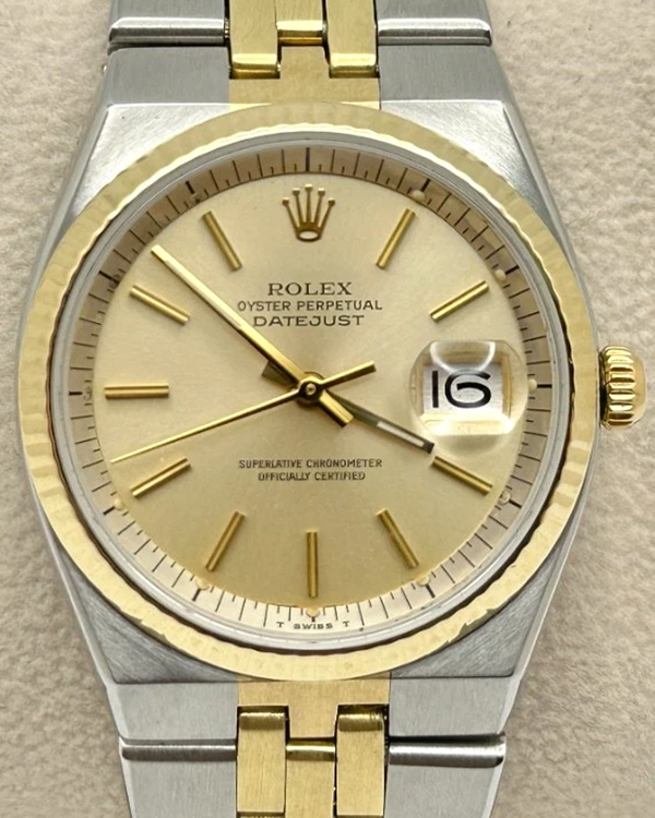 1975 (4.09 Mill Serial) Rolex Datejust "Rare Bird" 36MM Champagne Dial Two-Tone Jubilee Bracelet (1630)