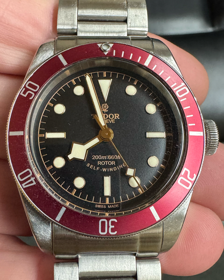 No Reserve - 2005 Tudor Black Bay Heritage "Smiley" 41MM Black Dial Aftermarket Steel Bracelet (79220R)