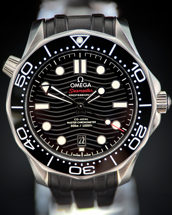 No Reserve - 2021 Omega Seamaster Diver 300M 42MM Black Dial Rubber Strap (210.32.42.20.01.001)