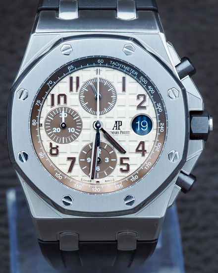 2014 Audemars Piguet Royal Oak Offshore "Safari" 42MM Ivory Dial Rubber Strap (26470ST.OO.A801CR.01)