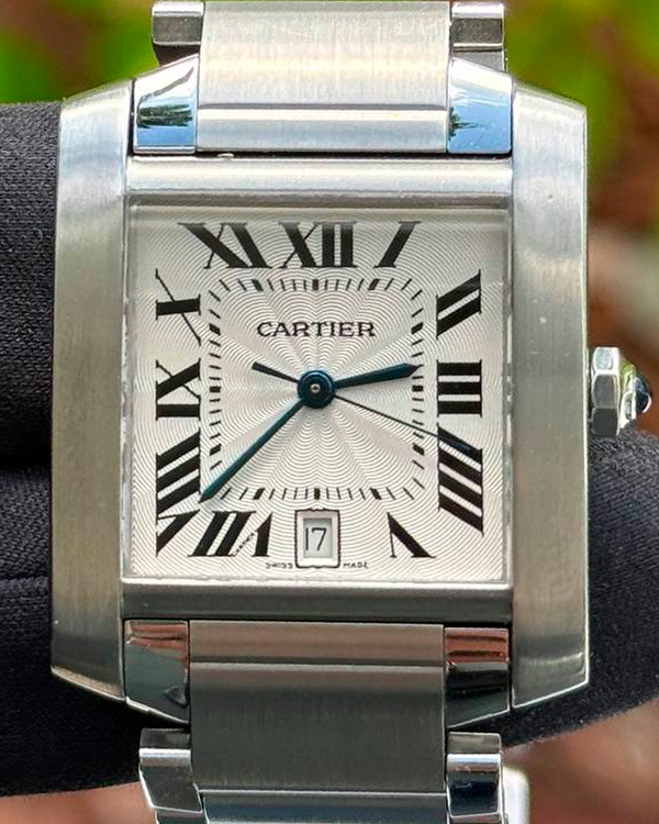 Cartier Tank Française 28MM White Dial Steel Bracelet (2302)