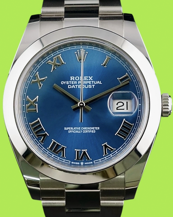 2021 Rolex Datejust 41MM Blue Dial Oyster Bracelet (126300)