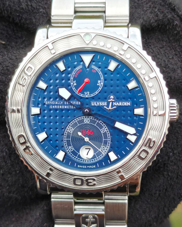 2009 Ulysse Nardin Marine Diver L. E. 40MM Blue Dial Steel Bracelet (263-58)