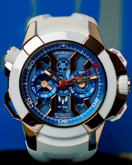 Jacob & Co. Epic X Chrono "Messi" L. E. 47MM Skeleton Dial Rubber Strap (EC313.42.PE.AA.A)