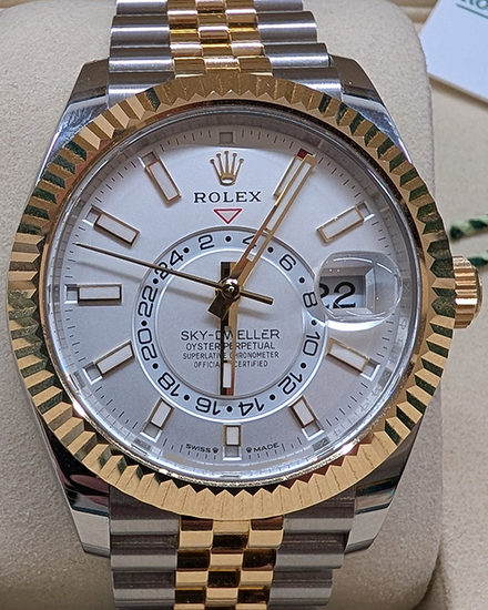 2025 Rolex Sky-Dweller 42MM White Dial Two-Tone Jubilee Bracelet (336933)