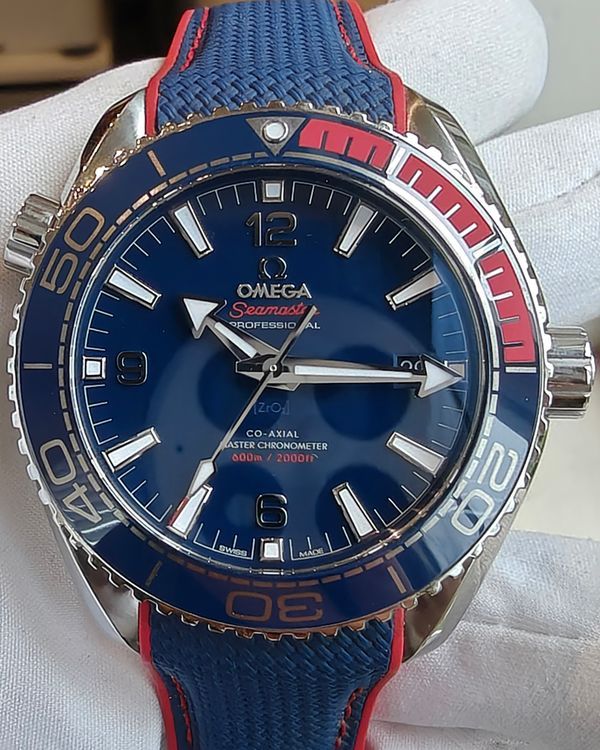 2024 Omega Seamaster Planet Ocean "Pyeongchang 2018 L.E." 43.5MM Blue Dial Rubber Strap (522.32.44.21.03.001)