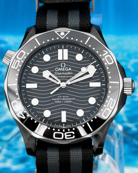 2025 Omega Seamaster Diver 300M 43.5MM Black Dial Textile Strap (210.92.44.20.01.002)