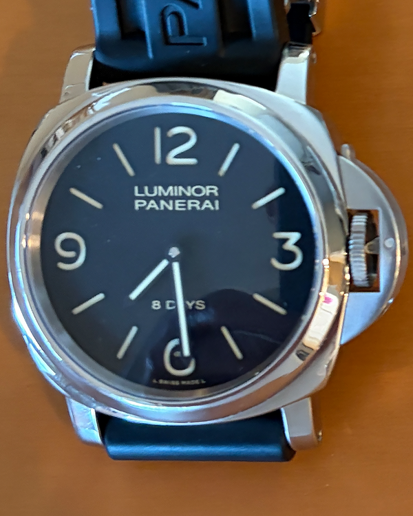 No Reserve - 2016 Panerai Luminor Base 8 Days 44MM Black Dial Rubber Strap (PAM00560)