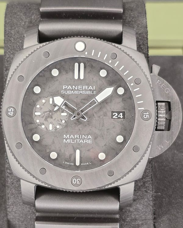 2019 Panerai Submersible Marina Militare Carbotech 47MM Carbon Fiber Dial Rubber Strap (PAM00979)