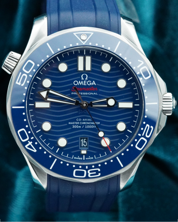 2025 Omega Seamaster Diver 300M 42MM Blue Dial Rubber Strap (210.32.42.20.03.001)