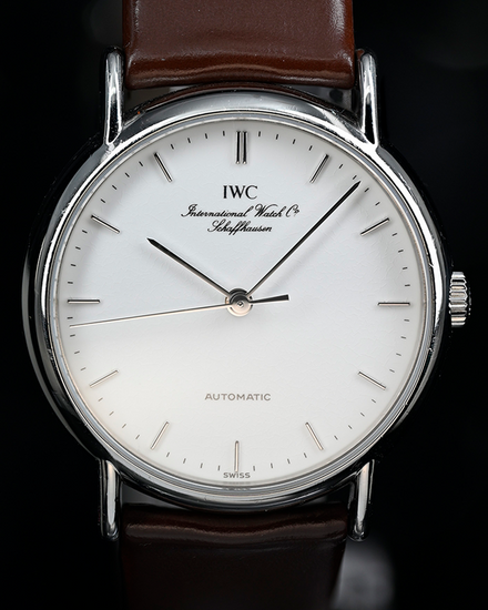 No Reserve - IWC Schaffhausen Portofino 34MM White Dial Aftermarket Leather Strap (IW3513)