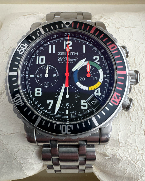 2001 Zenith El Primero Rainbow Flyback 40MM Black Dial Steel Bracelet (02.0480.405/24)