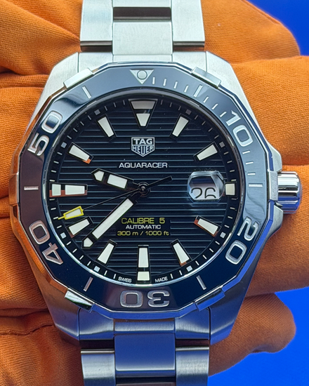 No Reserve - Tag Heuer Aquaracer 300M 43MM Blue Dial Steel Bracelet (WAY201B)