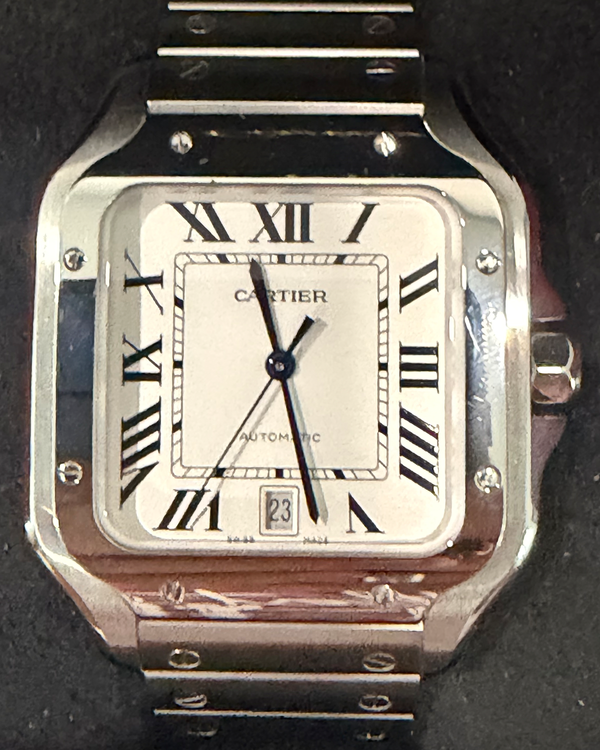 2025 Cartier Santos De Cartier 39.8MM White Dial Steel Bracelet (WSSA0018)