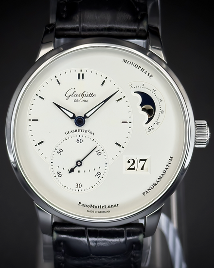 2021 Glashütte Original PanoMaticLunar 40MM Silver Dial Leather Strap (1-90-02-42-32-50)