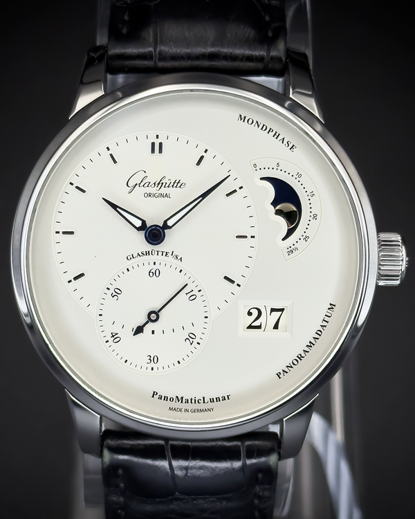 2021 Glashütte Original PanoMaticLunar 40MM Silver Dial Leather Strap (1-90-02-42-32-50)