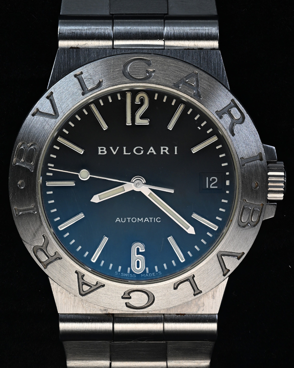 No Reserve - 2008 Bvlgari Diagono 35MM Black Dial Steel Bracelet (LCV 35 S)