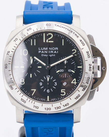 Panerai Luminor Chrono Daylight 44MM Black Dial Rubber Strap (PAM00196)