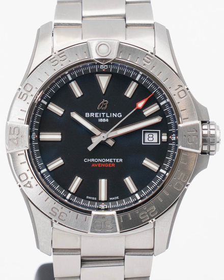 Breitling Avenger 42MM Black Dial Steel Bracelet (A17328)
