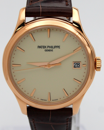 2015 Patek Philippe Calatrava 39MM Ivory Dial Leather Strap (5227R-001)