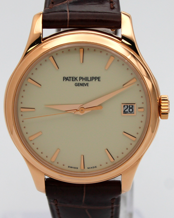 2015 Patek Philippe Calatrava 39MM Ivory Dial Leather Strap (5227R-001)