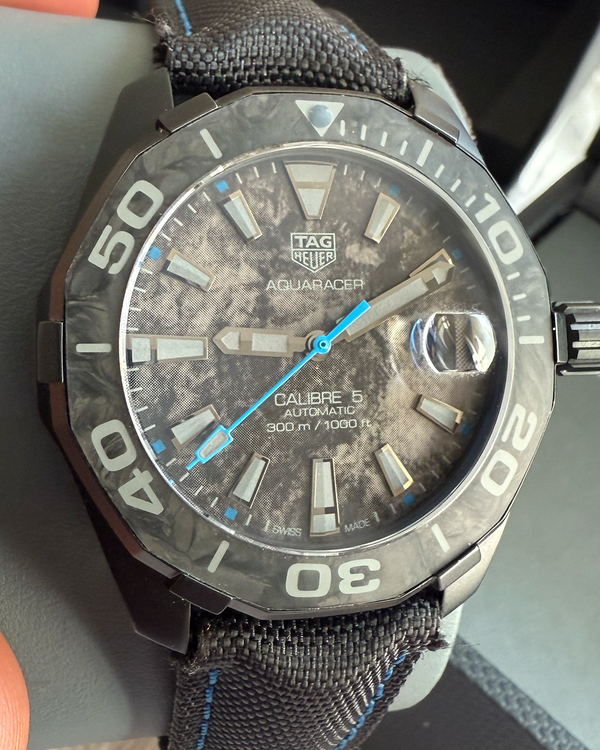 2025 Tag Heuer Aquaracer 41MM Carbon Fiber Dial Textile Strap (WBD218C.FC6447)