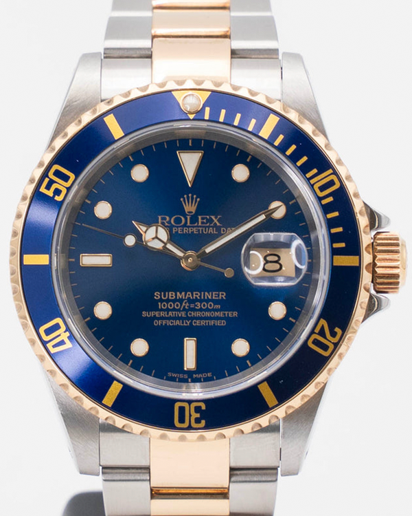 2002 Rolex Submariner Date "Bluesy" 40MM Blue Dial Two-Tone Oyster Bracelet (16613LB)