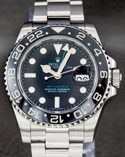 2008 Rolex GMT-Master II 40MM Black Dial Oyster Bracelet (116710)