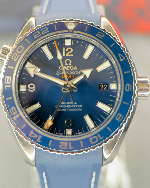 2021 Omega Seamaster Planet Ocean 600M GMT 43.5MM Blue Dial Rubber Strap (232.92.44.22.03.001)