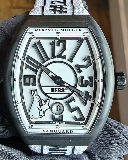 2023 Franck Muller Vanguard #FR2 "Rabbits" L.E. 41MM White Dial Textile Strap (V41 SC DT GF)