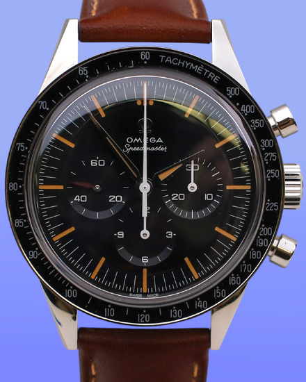 No Reserve - 2025 Omega Speedmaster First Omega in Space 39.7MM Blue/Grey Dial Leather Strap (310.32.40.50.06.002)