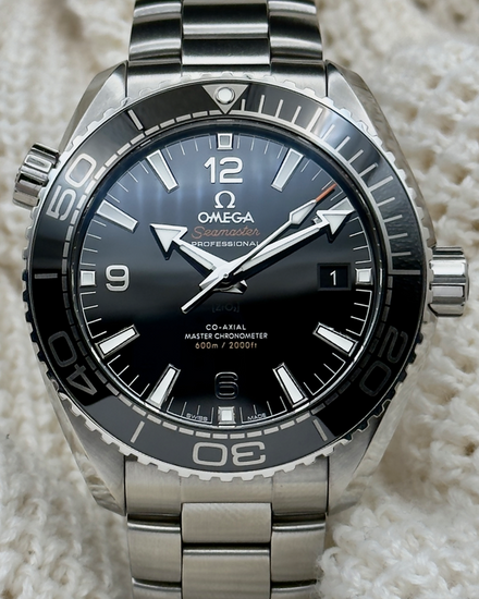 2018 Discontinued Omega Seamaster Planet Ocean 600M 43.5MM Black Dial Steel Bracelet (215.30.44.21.01.001)
