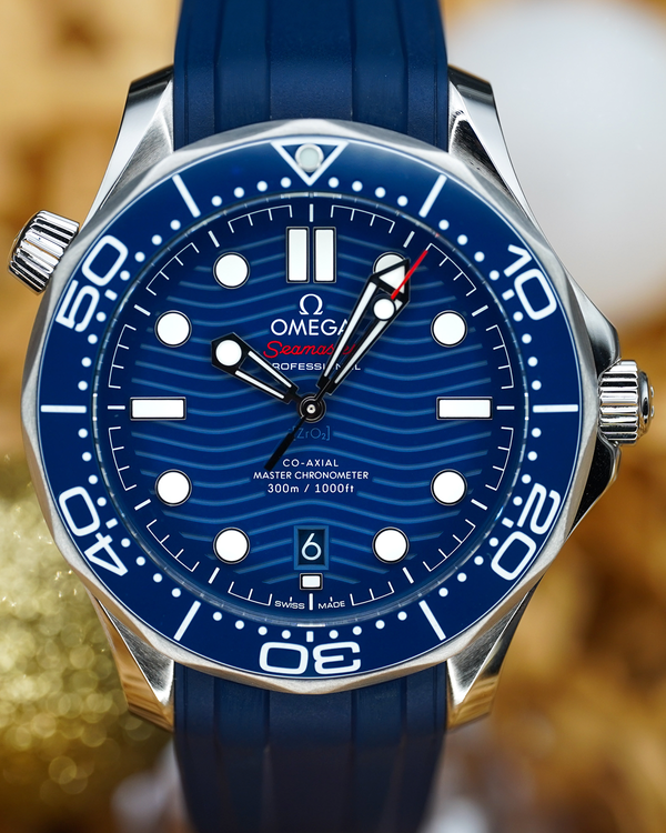 No Reserve - 2023 Omega Seamaster Diver 300M 42MM Blue Dial Rubber Strap (210.32.42.20.03.001)
