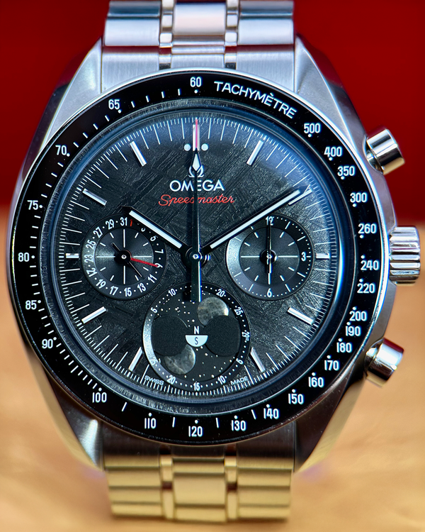 2025 Omega Speedmaster Moonphase 43MM Meteorite Dial Steel Bracelet (304.30.43.52.01.001)