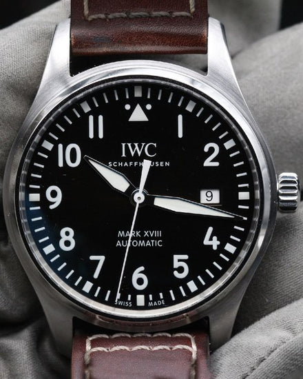 No Reserve - 2017 IWC Schaffhausen Pilot Mark XVIII "Antoine de Saint-Exupéry" 40MM Brown Dial Leather Strap (IW327003)