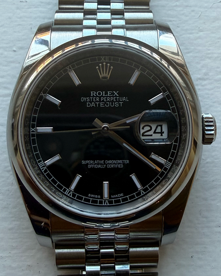 2016 Rolex Datejust 36MM Black Dial Super Jubilee Bracelet (116200)