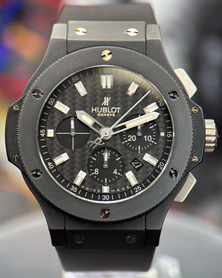 2011 Hublot Big Bang "Black Magic" 44MM Carbon Fiber Dial Rubber Strap (301.CI.1770.RX)