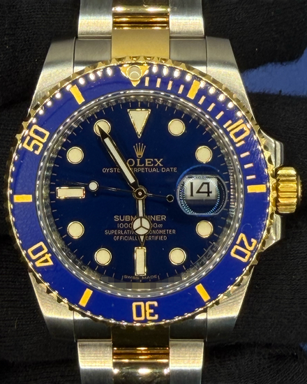 No Reserve - 2017 Rolex Submariner Date "Bluesy" 40MM Blue Dial Two-Tone Oyster Bracelet (116613LB)