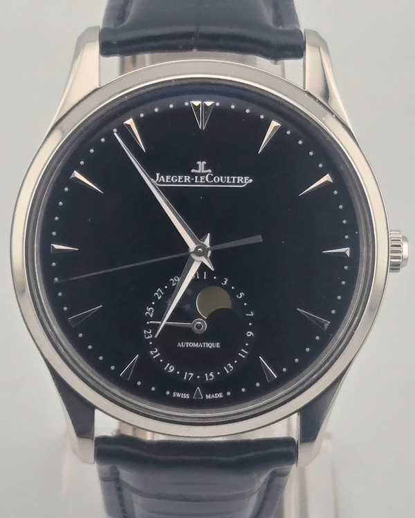2020 Jaeger-LeCoultre Master Ultra Thin Moon 39MM Black Dial Leather Strap (Q1368470)