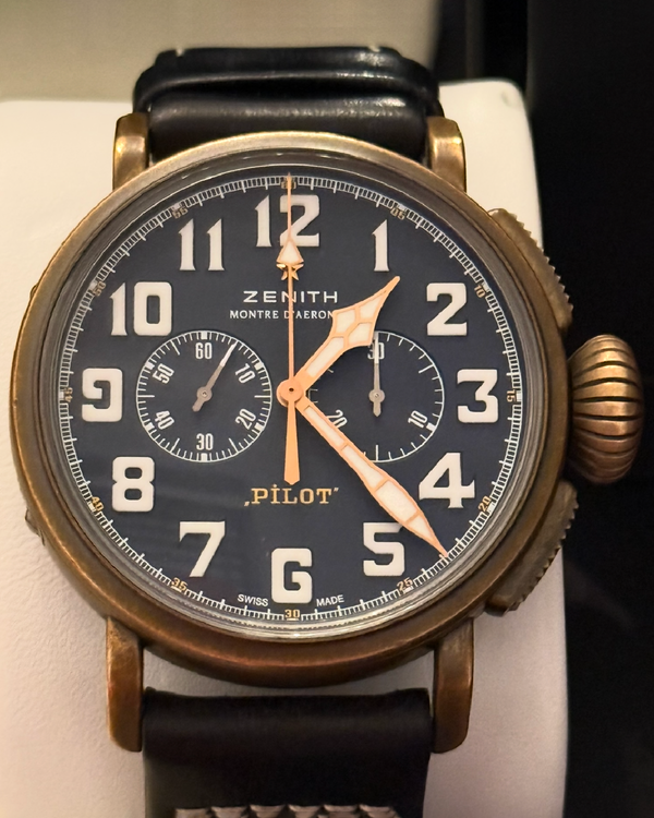 2019 Zenith Pilot Type 20 Extra Special Chronograph 45MM Blue Dial Leather Strap (29.2430.4069/57.C808)