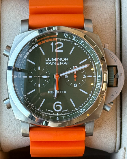 2023 Panerai Luminor Regatta Chrono Flyback 47MM Green Dial Rubber Strap (PAM01299)