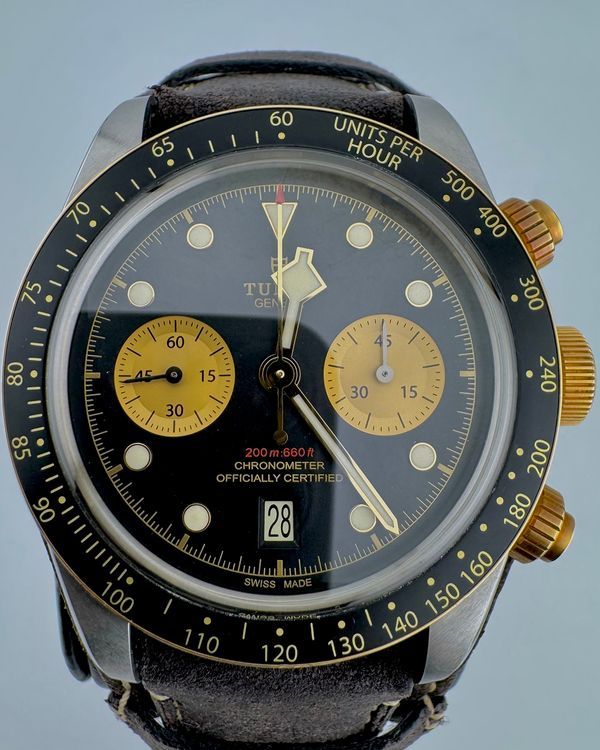 No Reserve - 2021 Tudor Black Bay Chrono S&G 41MM Black Dial Leather Strap (79363N)