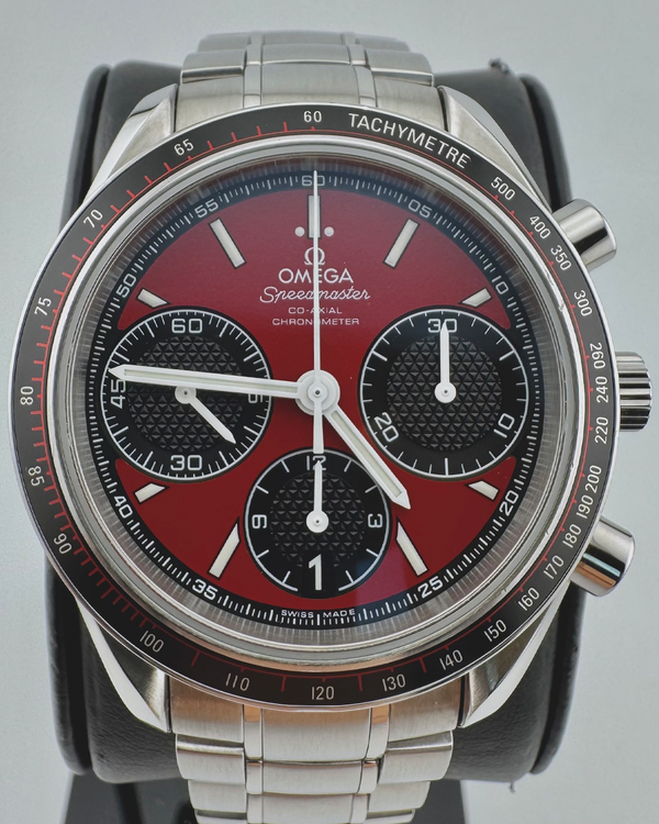No Reserve - 2017 Omega Speedmaster Racing 40MM Red Dial Steel Bracelet (326.30.40.50.11.001)