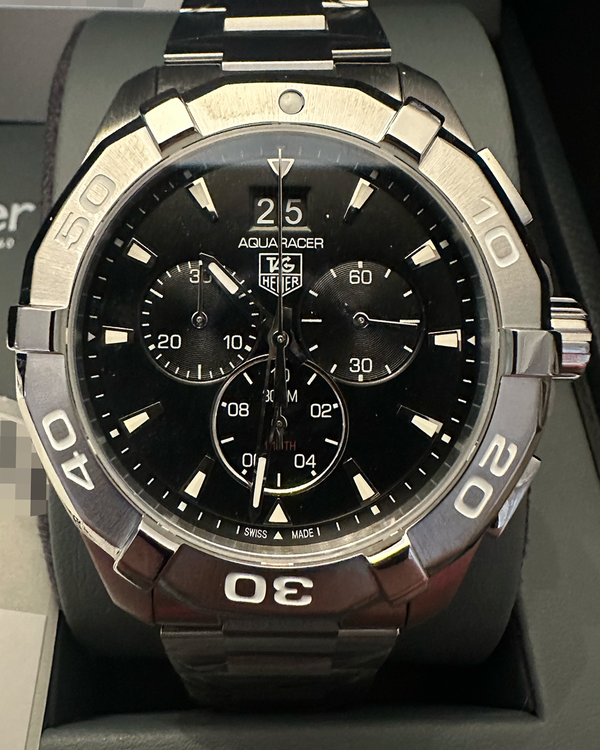 Tag Heuer Aquaracer 43MM Quartz Black Dial Steel Bracelet (CAY1110.BA0927)